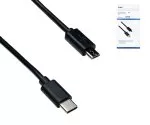 Kabel USB 3.1 typu C - micro B, czarny, DINIC box z otworem Euro, 1 m